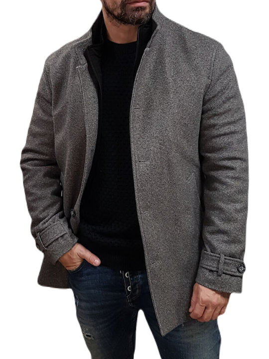 Ανδρικό Παλτό Grey/brown Melange