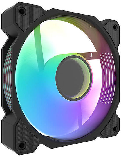 Darkflash DR08 Gehäuselüfter 120mm (1600rpm / 59,1cfm) mit RGB-Beleuchtung und Verbindung 4-Pin PWM