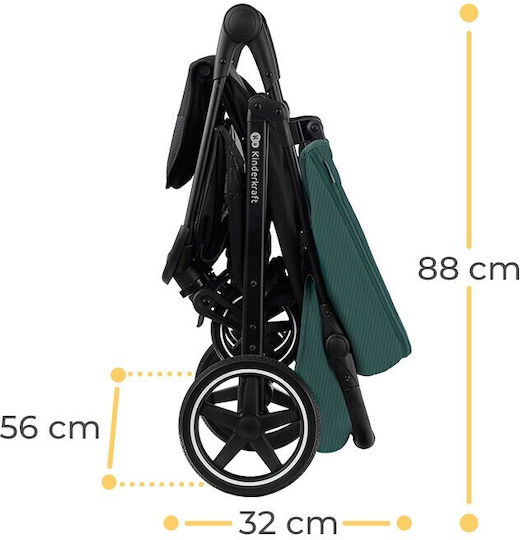Kinderkraft Route Cărucior pentru Bebeluși Potrivit pentru Nou-născut Verde smarald 10.8kg