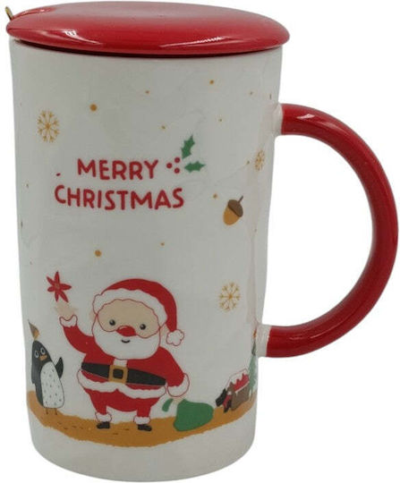 Trademarkt Ornament de masă de Crăciun Cană Alb
