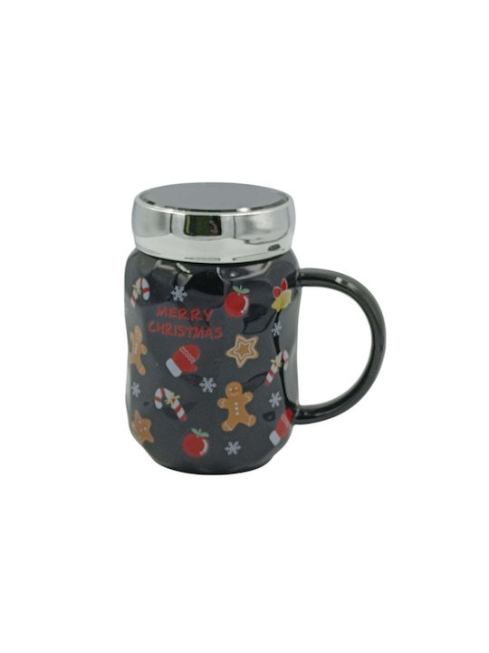 Trademarkt Ornament de masă de Crăciun Cană Ceramic Argintiu