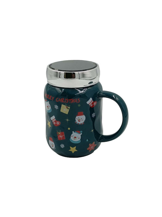 Trademarkt Ornament de masă de Crăciun Cană Ceramic Argintiu