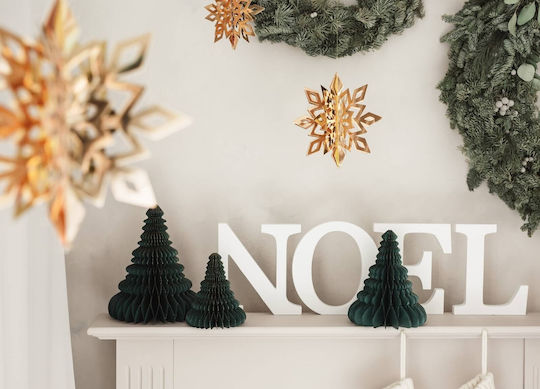 PartyDeco Χριστουγεννιάτικη Φιγούρα Νιφάδα Χρυσή Μήκους 3εκ. 3τμχ