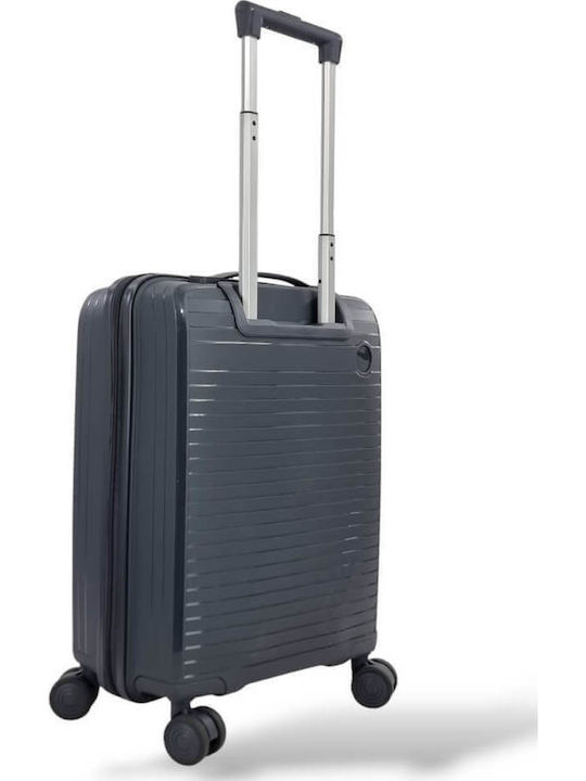 Playbags Βαλίτσα Ταξιδίου Καμπίνας Σκληρή Γκρι με 4 Ρόδες Ύψους 55εκ.