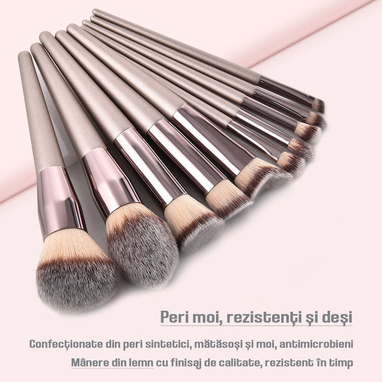 Figga Profesional Set cu Pensule de Machiaj pentru Fond de ten din Păr Sintetic 20buc