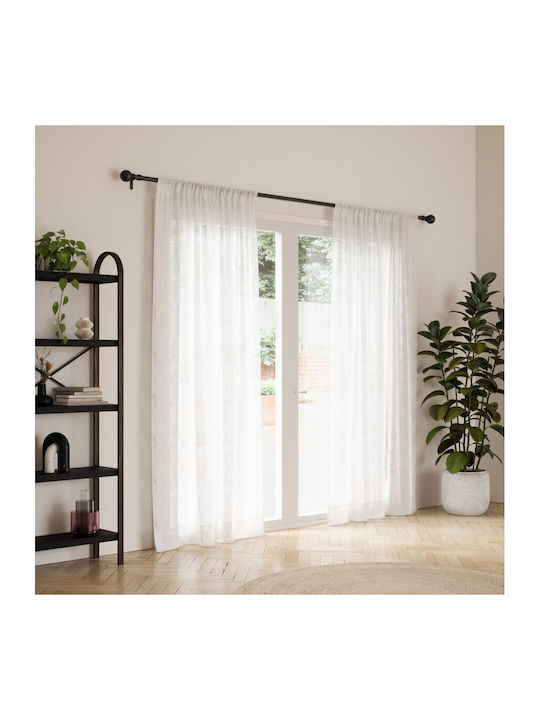 Umbra Pliabil Metalic Galerie pentru perdele Bolas Simplu Φ2.5mm 183-365buc Șah mat negru