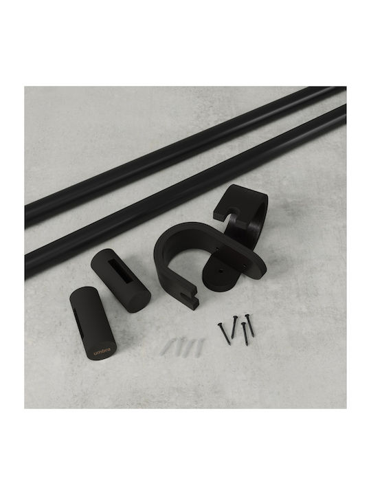 Umbra Extendable Metallic Curtain Pole Bellwood Single Ø25mm 107-305cm Matte Black