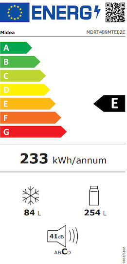 Midea Ψυγείο Δίπορτο 338lt NoFrost Υ172.4xΠ59.5xΒ69.5εκ. Inox MDRT489MTE02E