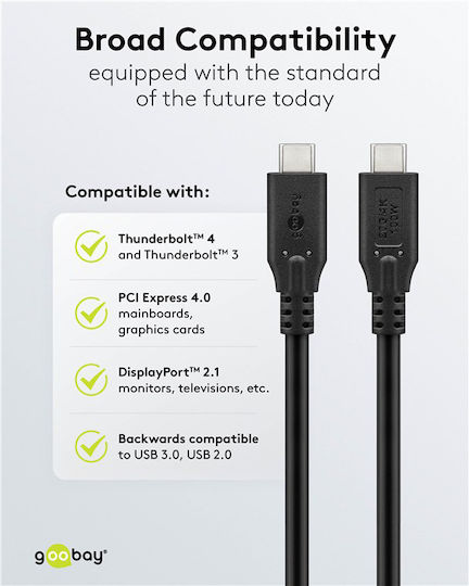 Goobay USB 4 Video Cable USB-C Male - USB-C 100W PD Black 2m 74197