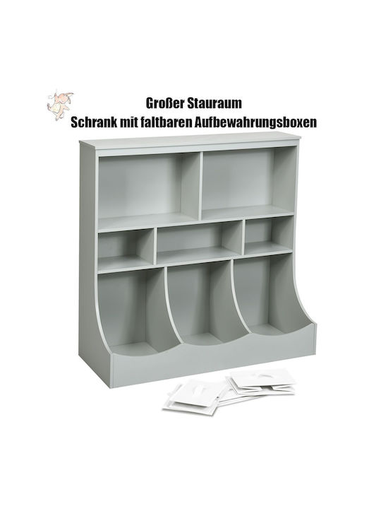 Kids Wooden Bookcase Gray