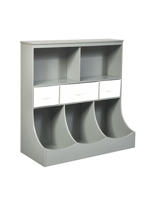 Kids Wooden Bookcase Gray