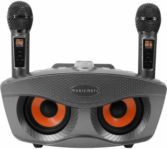 MusicMate Karaoke Speaker with Wireless Microphones MM-SK70 Gray
