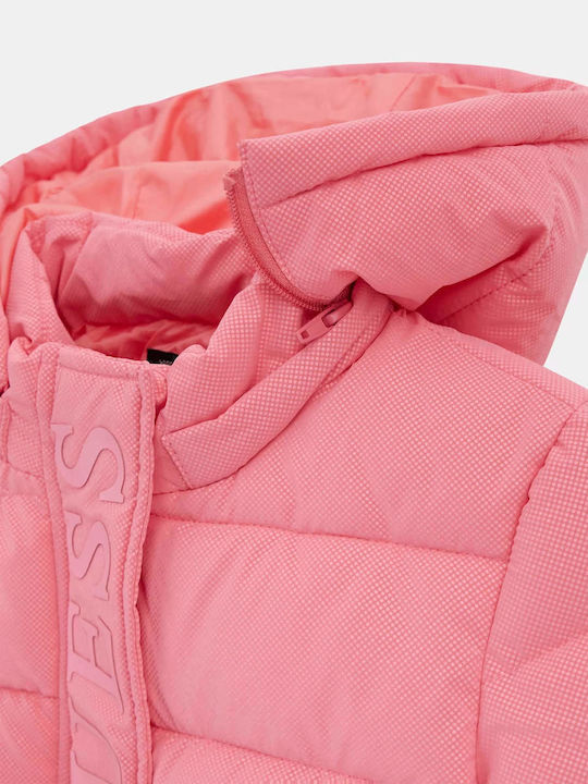 Daunen-Kinderjacke & Winterjacke Lässig Lang mit Kapuze Fuchsie