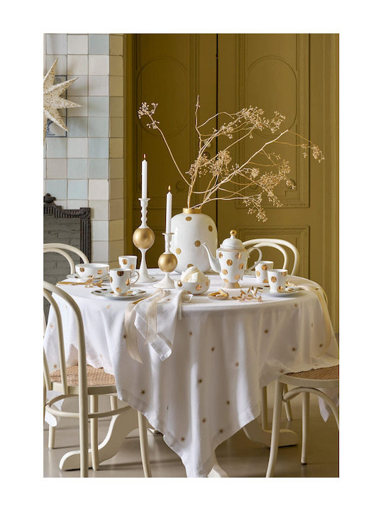 PiP Studio Tablecloth Cotton White, Gold 160x250cm