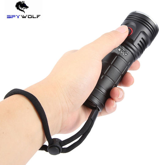 Spywolf Επαναφορτιζόμενος Φακός LED IP65 με Μέγιστη Φωτεινότητα 16000lm