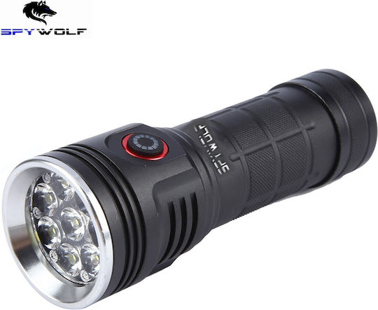 Spywolf Επαναφορτιζόμενος Φακός LED IP65 με Μέγιστη Φωτεινότητα 16000lm