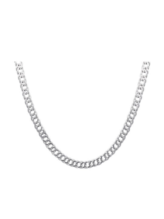 Croma Catene Silver Chain Neck Thin Thickness 5.5mm and Length 55cm