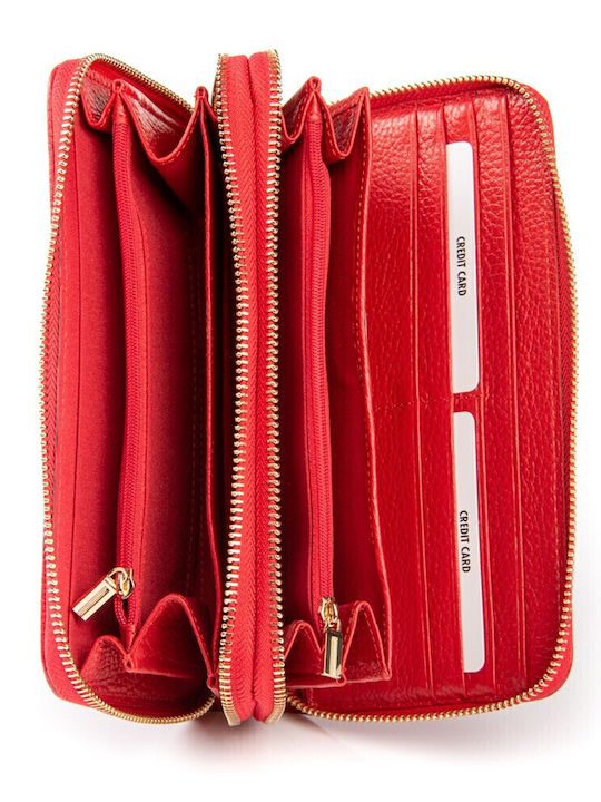 Large Leather Women's Wallet Classic Red