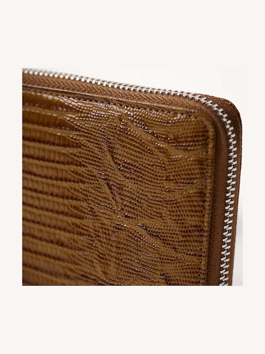 Large Leather Women's Wallet Classic Tabac Brown