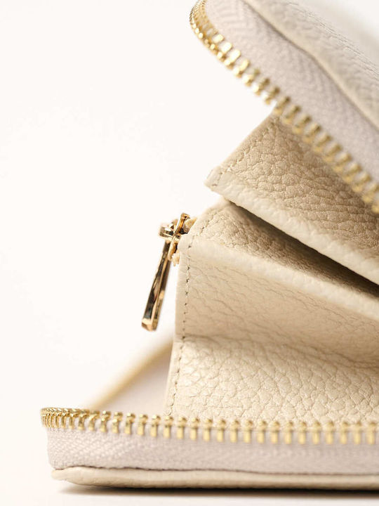 Large Leather Women's Wallet Classic Beige