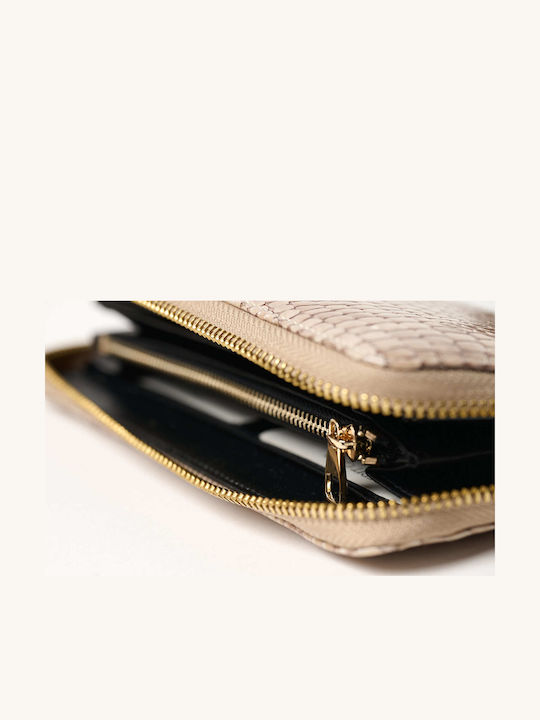 Large Leather Women's Wallet Classic Beige
