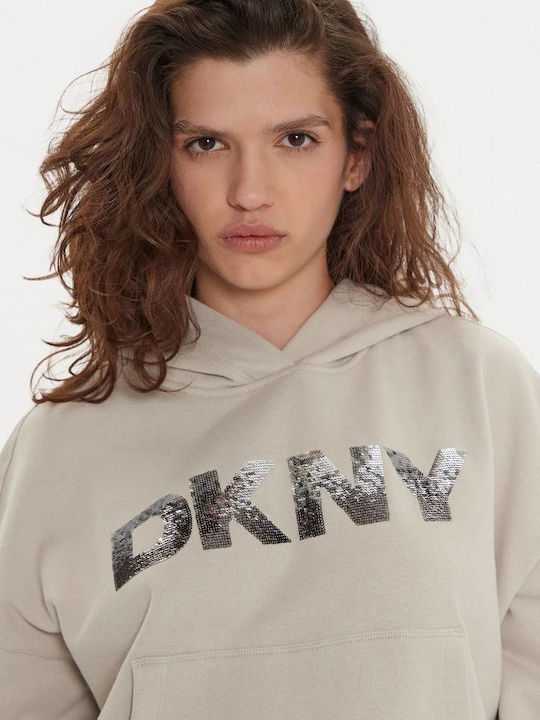 Logo Women's Sweatshirt Hooded Oatmeal