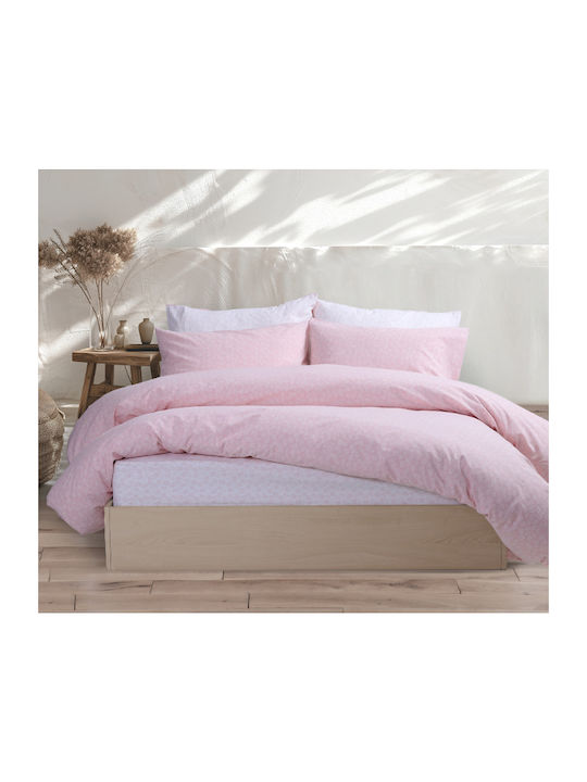 Nef-Nef Homeware Duvet Cover Set Cotton Queen with 2 Pillowcases 240x230 Somber Pink