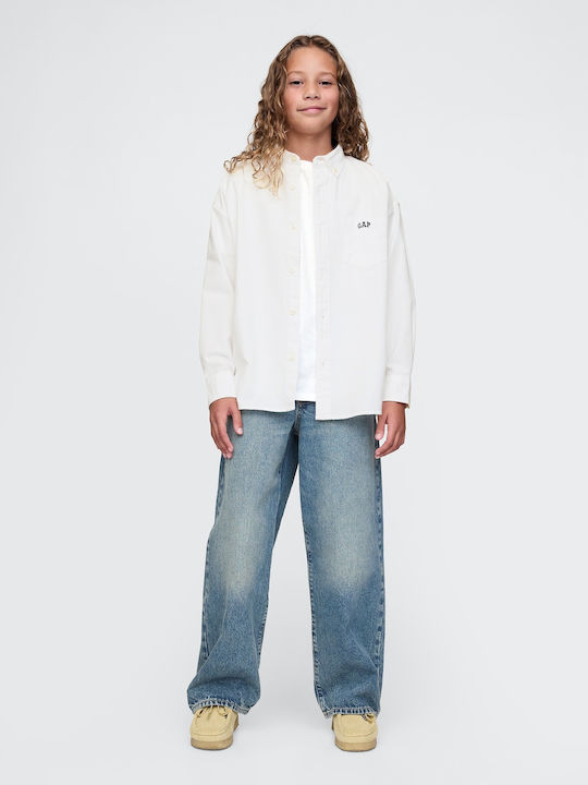 Kids Shirt Long Sleeve White Oxford