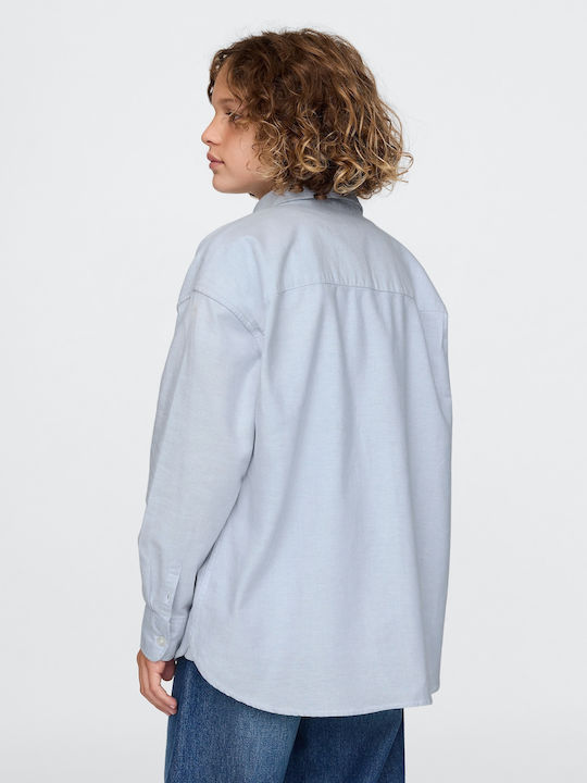 Kids Shirt Long Sleeve Light Blue Oxford