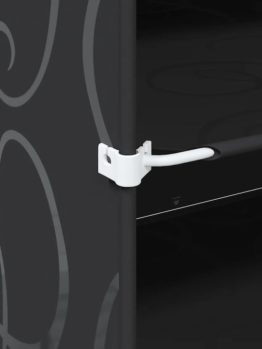vidaXL Пластмаса Кутия за съхранение с капак Черен 93.5x31.5x93.5см 12бр