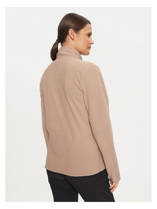 Fleece Damen Jacke in Beige Farbe