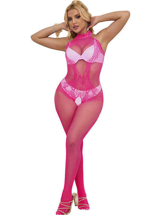 Subblime Sexy Bodystockings Gittermuster mit Offenem Schritt Rosa