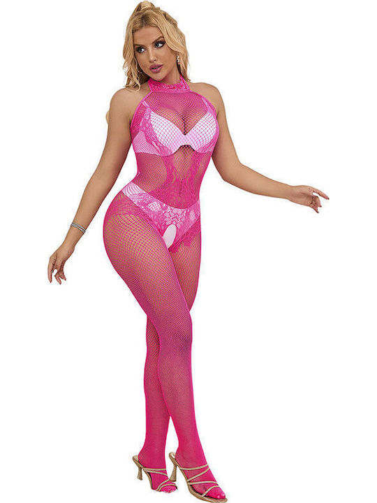 Subblime Sexy Bodystockings Gittermuster mit Offenem Schritt Rosa