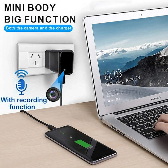 Iuni Ip1000 Spy Camera Usb Charger 16gb Wifi 4k View Audio-video P2p