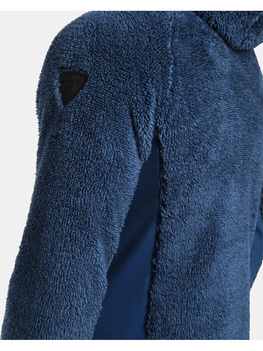 Men's Fleece Cardigan with Hood Dark Blue