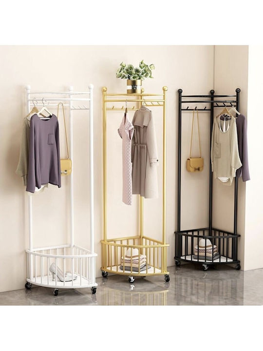 Viosarp Wheeled Floor Garment Rack made of Metal Black 40x40x170cm