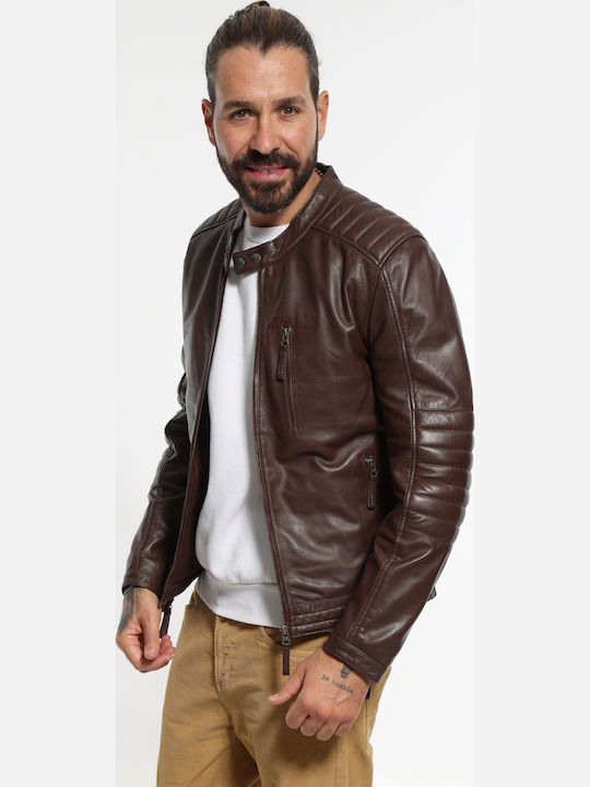 Leather Jacket Reddish Brown