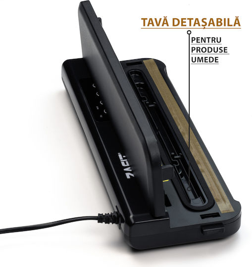 Zafit Vid-110 Aparat de Vidat Profesional pentru Alimente 110 W Bară de Etanșare de 28 cm 10 Pungi de Vidat Incluse Negru