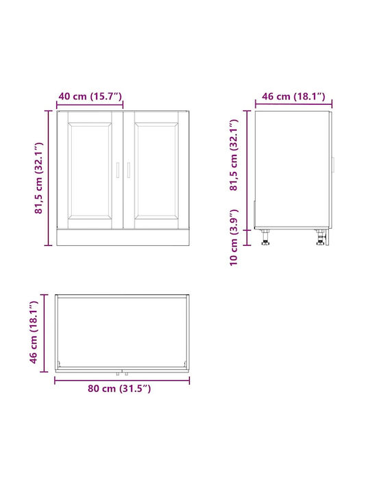 Dulap pentru Chiuvetă Alb 80x46x81.5buc