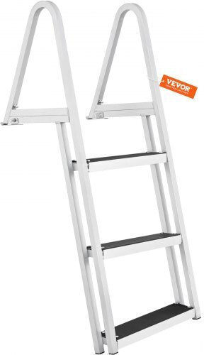 Vevor Σκάλα Πισίνας από Αλουμίνιο 61x45.5x122.5εκ. Ασημί