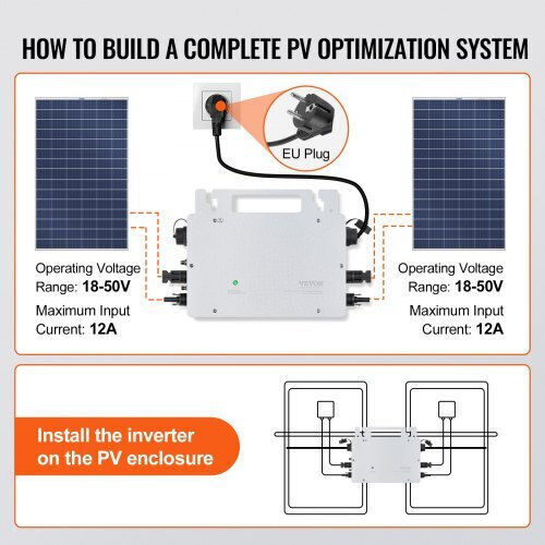 Vevor Ηλιακός Μικρομετατροπέας 600w Ip67 Απομακρυσμένη Παρακολούθηση Ip67wxbwnbqixfkwlv2
