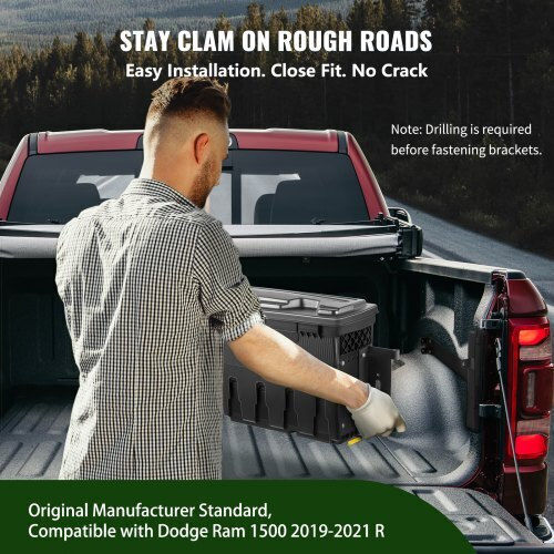 Vevor Truck Storage Box Compatible with Dodge Ram 1500 2019-2021 Black Kcljgdodgeramo9xuv0