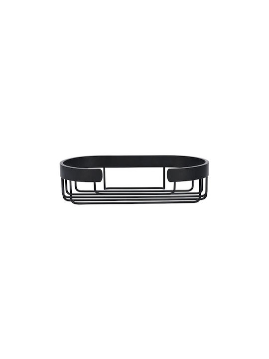 Estia Stance Επιτοίχια Ραφιέρα Μπάνιου Μεταλλική 25x13x6.5cm Μαύρη