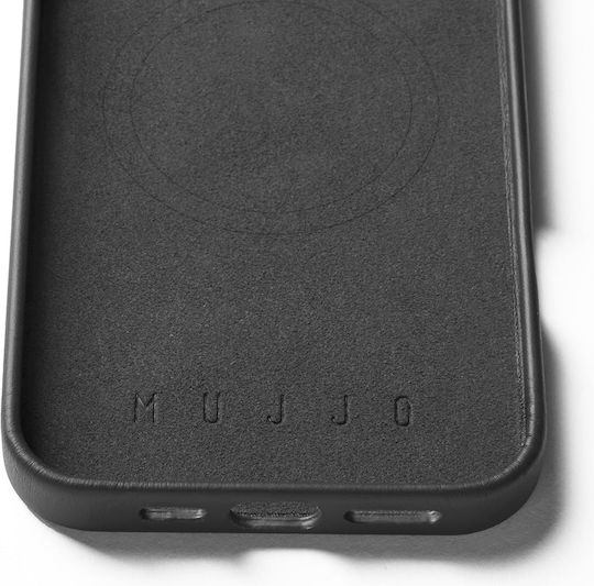 Mujjo Back Cover Δερμάτινο 1mm Μαύρο (iPhone 16 Pro Max)