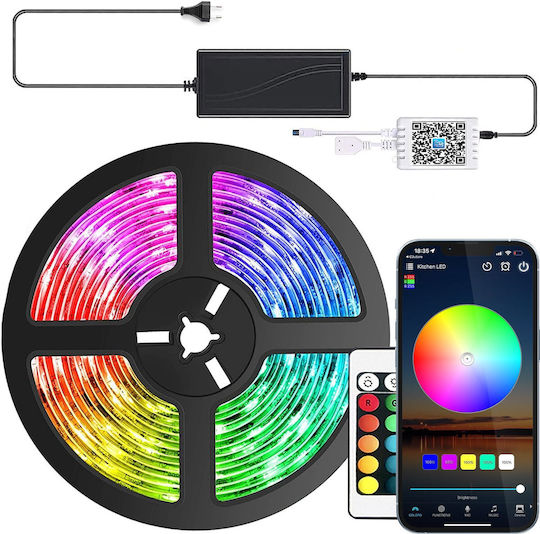 Zafit Rezistent la apă Inteligent Bandă LED Wi-Fi RGB Lumină 5m cu Telecomandă