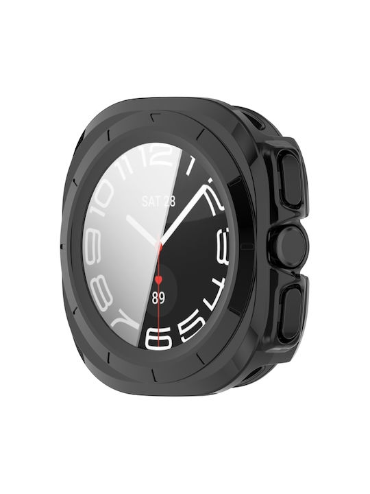 Πλαστική Θήκη με Τζαμάκι σε Μαύρο χρώμα για Samsung Galaxy Watch Ultra 47mm Πλαστική Θήκη με Τζαμάκι σε Μαύρο χρώμα για Samsung Galaxy Watch Ultra 47mm