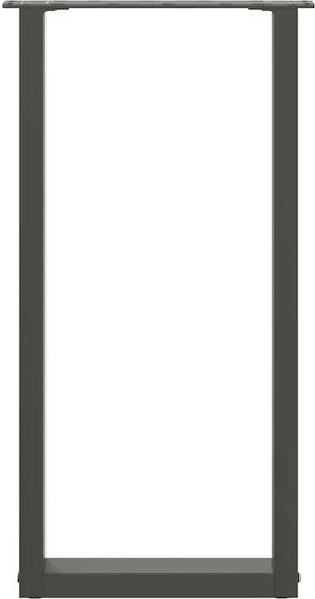 vidaXL Metallic Furniture Foot 2 Pieces Suitable for Table / Coffee Table 28x72x72cm Anthracite