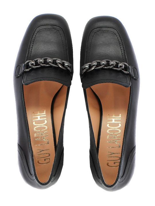 Leather Women's Moccasins in Black Color