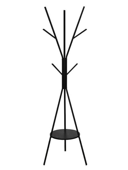 Viosarp Metallic Coat Rack Black 40x40x180cm