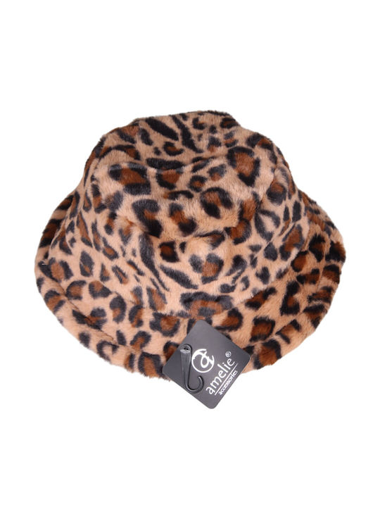 Women's Faux Fur Hat 100% Polyester One Size Leopard Brown